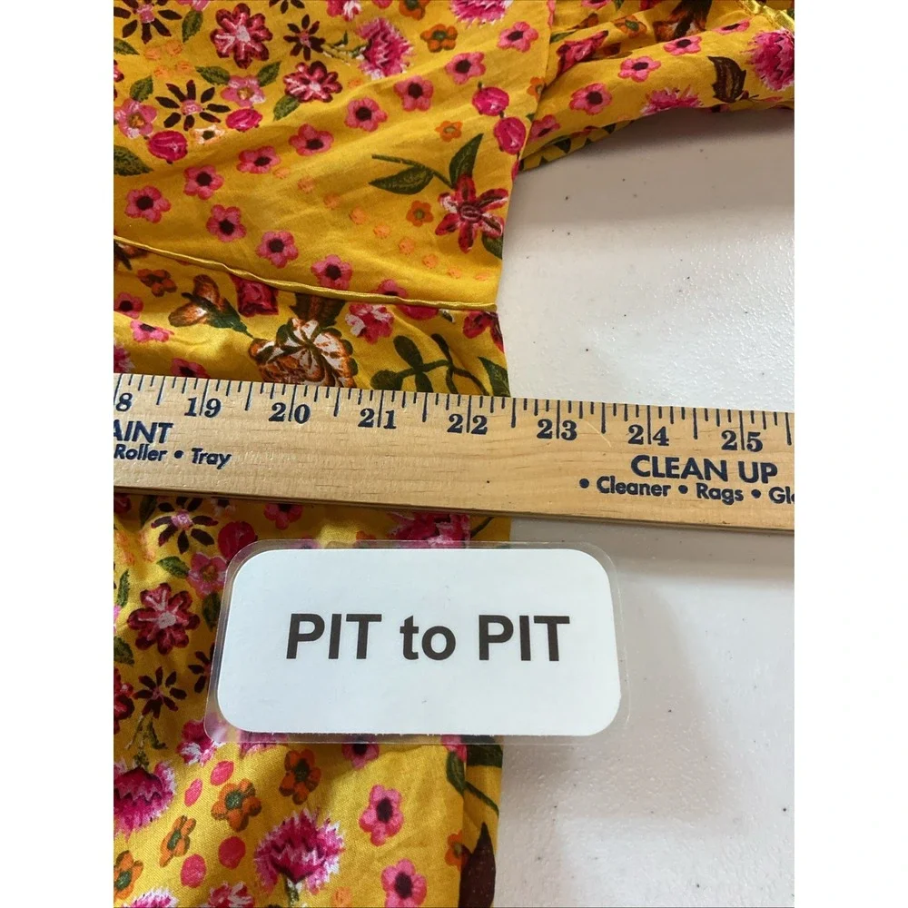 NEW Olivaceous‎ Ready For The Day Yellow Floral Flowy Long Sleeve Dress MD